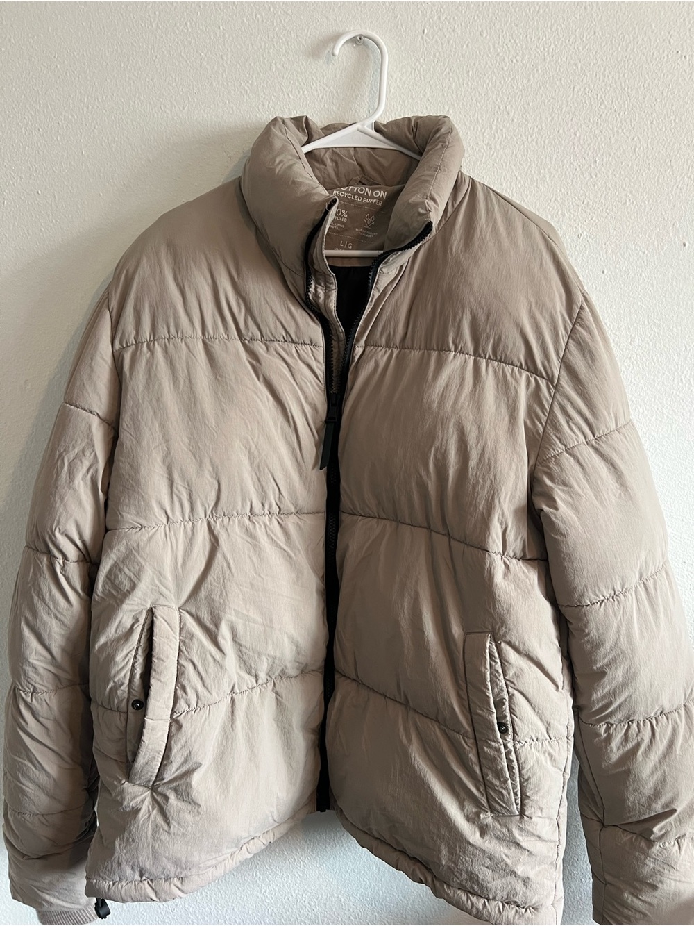 Cotton On Men's Taupe Puffer Jacket
